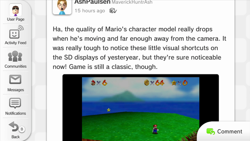 Illustration for article titled Miiverse Reacts To Super Mario 64 On Wii U